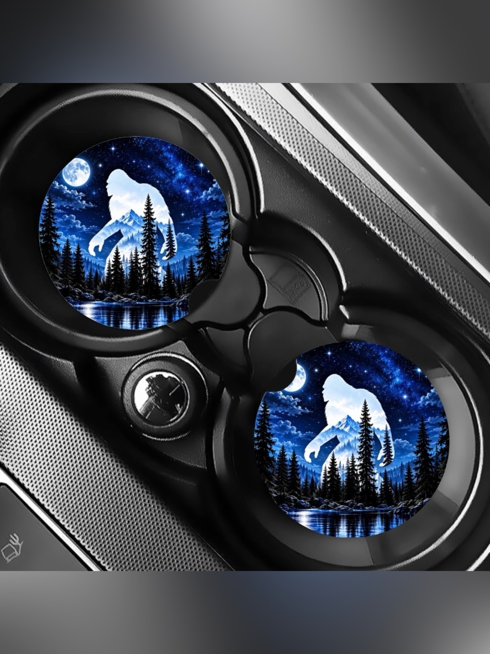 Big Foot Mountains Car Coasters Absorbent Set of (2)